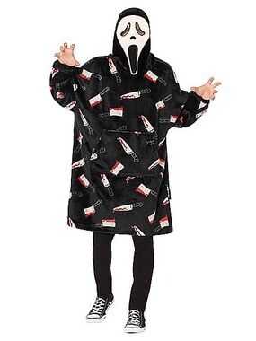 Unisex Ghost Face Halloween Hooded Pullover blanket  Scream Mask